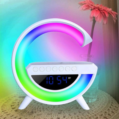 Настільна лампа, нічник 3401 RGB Rainbow з бездротовою зарядкою