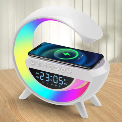 Настільна лампа, нічник 3401 RGB Rainbow з бездротовою зарядкою