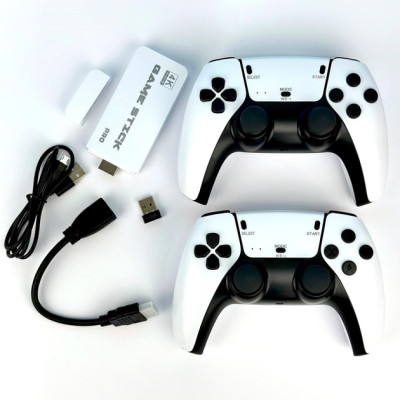 Ігрова Консоль GameStick у HDMI з Бездротовими Джойстиками M15 64GB та 20000 ігор, Біла