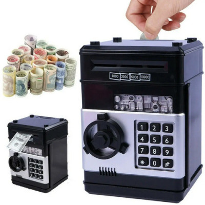 Скарбничка сейф, дитячий банкомат із кодовим замком NUMBER BANK чорний