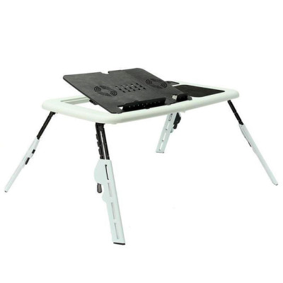 Складний столик для ноутбука E-Table універсальний чорно-білий Складний столик для ноутбука E-Table універсальний чорно-білий