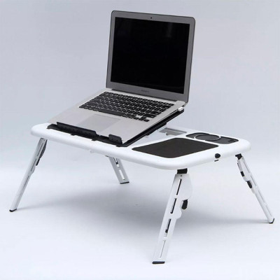 Складний столик для ноутбука E-Table універсальний чорно-білий