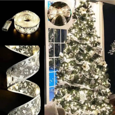 Світлодіодна ялинкова гірлянда у вигляді стрічки 100 Led 10 метрів Christmas Decoration Білий