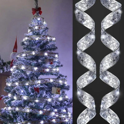Світлодіодна ялинкова гірлянда у вигляді стрічки 100 Led 10 метрів Christmas Decoration Білий