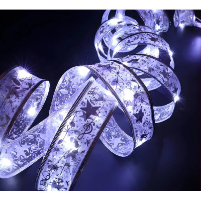 Світлодіодна ялинкова гірлянда у вигляді стрічки 100 Led 10 метрів Christmas Decoration Білий