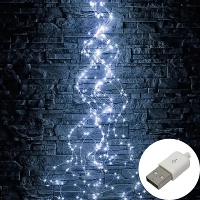 Гірлянда Кінський хвіст (Пучок) 500 Led 20 ниток 2м Білий USB