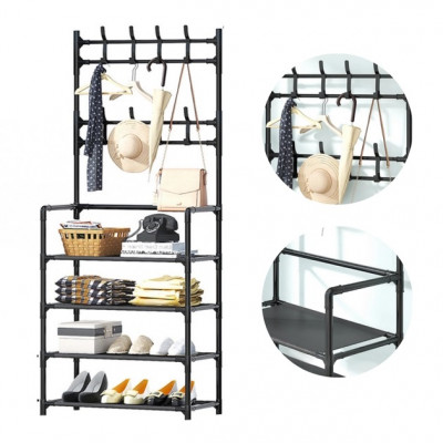 Універсальна вішалка для одягу New simple floor clothes rack 5 полиць 60*29.5*172см Універсальна вішалка для одягу New simple floor clothes rack 5 полиць 60*29.5*172см