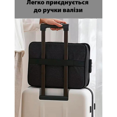 Органайзер для документів — сумка з кодовим замком, дорожній кейс для документів та гаджетів чорного кольору Органайзер для документів — сумка з кодовим замком, дорожній кейс для документів та гаджетів чорного кольору