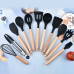 Набір кухонного приладдя 19 предметів Kitchen Set чорний колір Набір кухонного приладдя 19 предметів Kitchen Set чорний колір