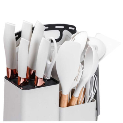 Набір кухонного приладдя 19 предметів Kitchen Set білий колір