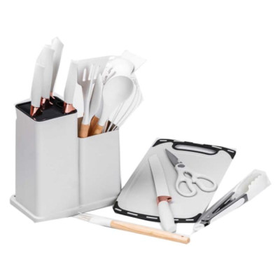 Набір кухонного приладдя 19 предметів Kitchen Set білий колір Набір кухонного приладдя 19 предметів Kitchen Set білий колір