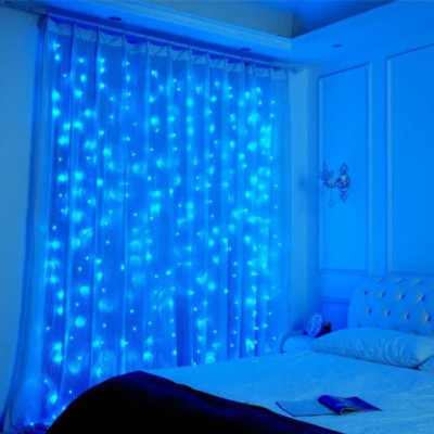 Гірлянда водопад 240 Led, 3*2 м, синя. Перемикач режимів