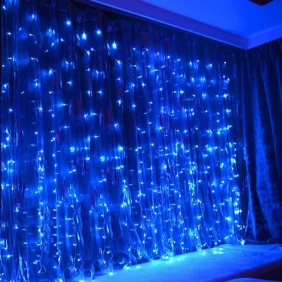 Гірлянда водопад 240 Led, 3*2 м, синя. Перемикач режимів