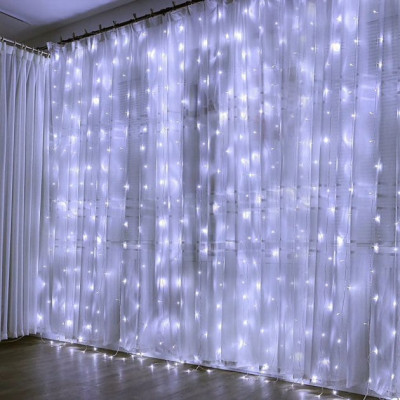 Гірлянда водопад 240 Led, 3*2 м,  холодний білий. Перемикач режимів