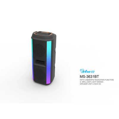 Акустична система MS-3631BT портативна колонка 10W x2, Li-On, FM, USB Акустична система MS-3631BT портативна колонка 10W x2, Li-On, FM, USB