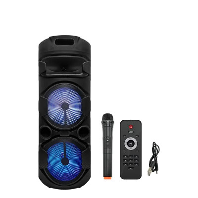 Колонка акустична акумуляторна без дротовим мікрофоном, пультом, USB, SD, FM, AUX, Bluetooth, світломузикою, ручкою та на колесах, 20ват*2шт, 80см*27.5см*27.5см ZQS8220S Колонка акустична акумуляторна без дротовим мікрофоном, пультом, USB, SD, FM, AUX, Bluetooth, світломузикою, ручкою та на колесах, 20ват*2шт, 80см*27.5см*27.5см ZQS8220S
