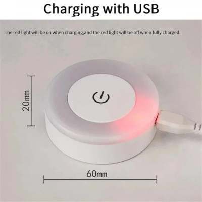 Сенсорний LED нічник з акумулятором, 3 режими світла, зарядка MicroUSB
