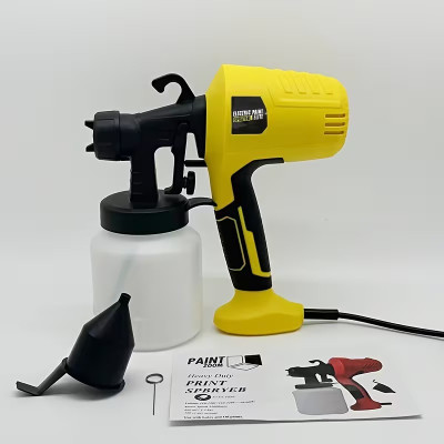 Електричний фарборозпилювач для дому 800 мл, побутовий пульверизатор жовтий