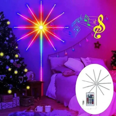 Настінне RGB LED підсвічування з ефектом феєрверку, Bluetooth управління, USB гірлянда