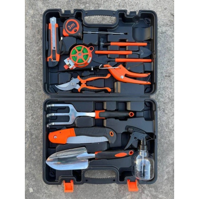 Професійний садовий набір інструментів 14 в 1 з кейсом для дачі та городу