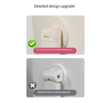 Настільне дзеркало для макіяжу LED потрійне складне акумуляторне біле
