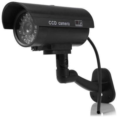 Муляж камери CCTV Camera з імітацією ІЧ-підсвічування, LED-індикатором і датчиком руху, охоронна камера для дому та офісу, чорна, 160×80×73 мм