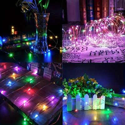 Гірлянда Роса 5м, дріт, пу + USB: 50 LED, мульти