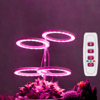 Світлодіодна фітолампа для вирощування рослин, 4 лампи 20 LED, 220 V, USB