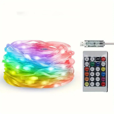 Гірлянда 200 LED, 20 м, USB, з пультом ДУ, мульти