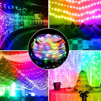 Гірлянда 200 LED, 20 м, USB, з пультом ДУ, мульти