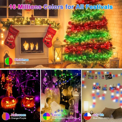Гірлянда 200 LED, 20 м, USB, з пультом ДУ, мульти