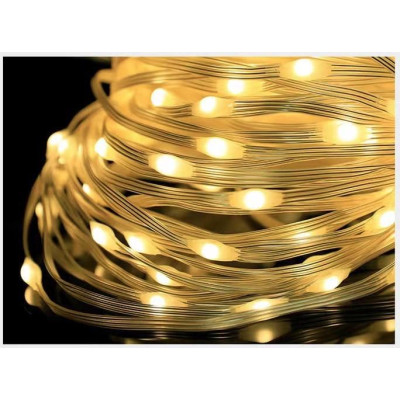 Гірлянда 200 LED, 20 м, RGB, USB, з пультом ДУ, теплий білий