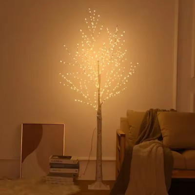 Світлодіодне дерево-гірлянда «Береза», 1,5 м, 180 LED, білий стовбур, Теплий білий,220V