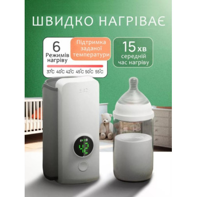 Мобільний USB-підігрівач дитячих пляшечок з акумулятором і точним налаштуванням температури