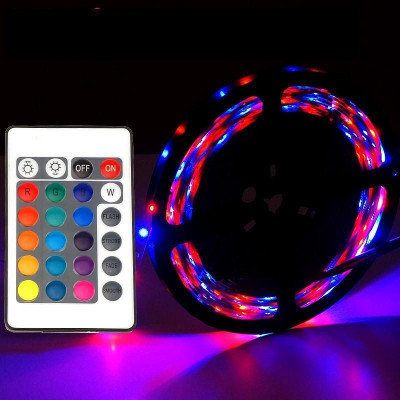 Світлодіодна Стрічка LED 5 м SMD 3528 RGB з пультом та блоком живлення гірлянда Світлодіодна Стрічка LED 5 м SMD 3528 RGB з пультом та блоком живлення гірлянда
