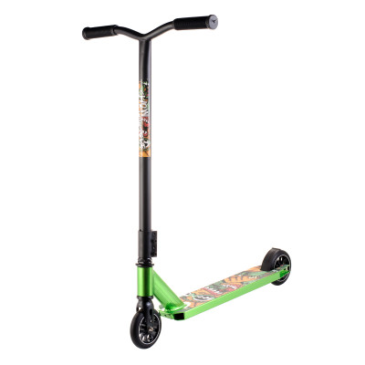 Самокат для трюків Scooter, колеса 110 мм PU алюміній 6+ Хром Зелений  (Уцінка- без рідної коробки) 