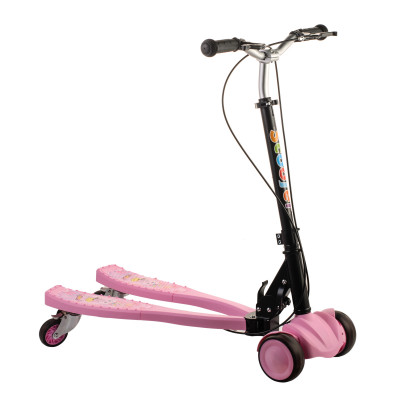 Scooter дитячий двоколісний самокат з двома платформами і колеса світяться (рожевий)  (Уцінка- без рідної коробки)