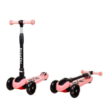Дитячий самокат Smart Scooter широкі 130мм PU колеса, світяться,Рожевий, від 2-10 років