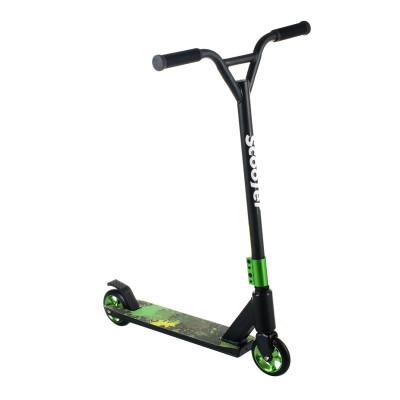 Самокат для трюків Scooter, колеса 110 мм PU алюміній 6+ Зелений  (Уцінка- без рідної коробки) 