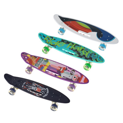 Скейт Пенніборд (Penny Board) з сяючими колесами і ручкою "Вогонь" (Уцінка- без коробки) Скейт Пенніборд (Penny Board) з сяючими колесами і ручкою "Вогонь" (Уцінка- без коробки)