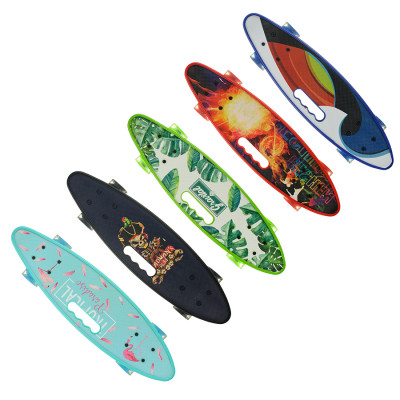 Скейт Пенніборд (Penny Board) з сяючими колесами і ручкою "Вогонь" (Уцінка- без коробки) Скейт Пенніборд (Penny Board) з сяючими колесами і ручкою "Вогонь" (Уцінка- без коробки)