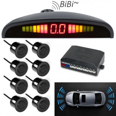 Комплект паркувальної системи для авто Parking Assistant Sensor на 8 датчиків Чорний (701083)
