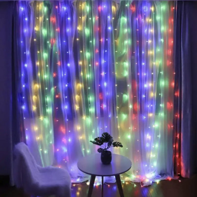 Світлодіодна гірлянда штора Waterfall 3*2м 240 Led Мульті(різнокольорова)