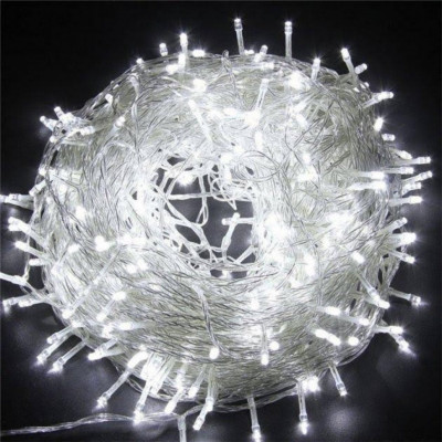 Світлодіодна гірлянда Нитка 800 Led прозорий шнур 40 метрів/Білий