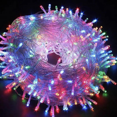 Світлодіодна гірлянда Нитка 800 Led прозорий шнур 40 метрів/Мульті (різнокольорова)