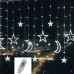 Світлодіодна гірлянда Штора з фігурами Зірка та Місяць 2.5м*1м 138led USB Білий